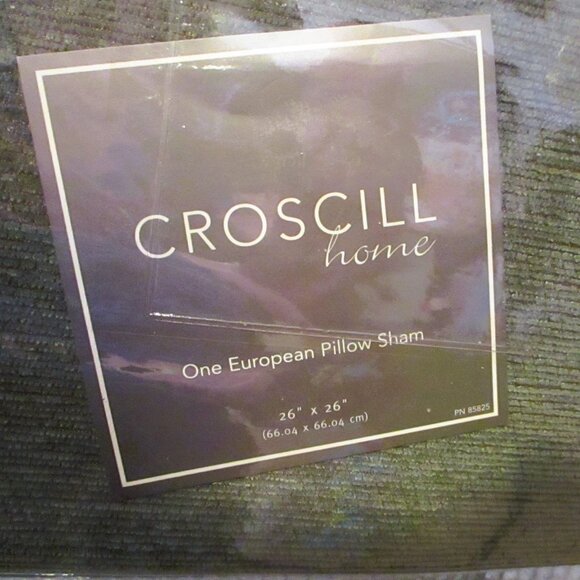 Croscill Home European Pillow Sham 26" x 26" - Olive Green Brown Set of 2 - Picture 3 of 5